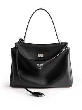NEW Black Rodeo tote bag with silver hardware